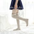 Girls Winter Warm Coral Cotton Stockings Striped Animal Modeling