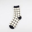 1 Pcs Lattice Vertical Stripes Classic Black White Men's Socks