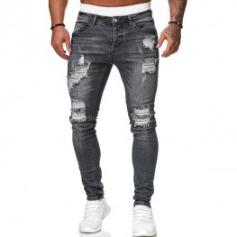 Stretchy Jeans Men Skinny Distressed Biker Slim Jeans