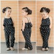 Summer Cotton Sleeveless Polka Dot Strap Girls Jumpsuit Clothes