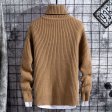 Winter Thick Warm Sweaters Men Turtleneck Casual Patchwork