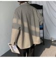 Vintage Jackets Men Micro Plaid Double Breasted Boxy Coat