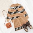 Autumn New Girls Knitted 2 Pieces Suit Top+skirt Kids Clothing