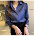 Silk Shirts Women Long Sleeve Office Lady Basic Shirt Top